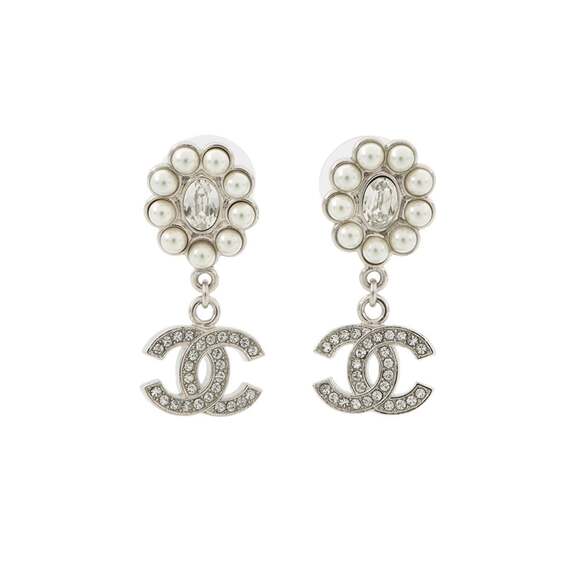 Chanel Jewelry - Chanel Cc Logo Earrings Silver-Tone #246824C13B